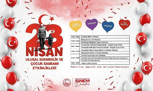 23 Nisan Ulusal Egemenlik ve Çocuk Bayramı, Üsküdar’da çeşitli etkinliklerle kutlanacak